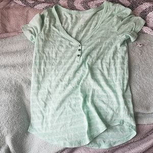 Faux button up seafoam green t shirt (never worn)